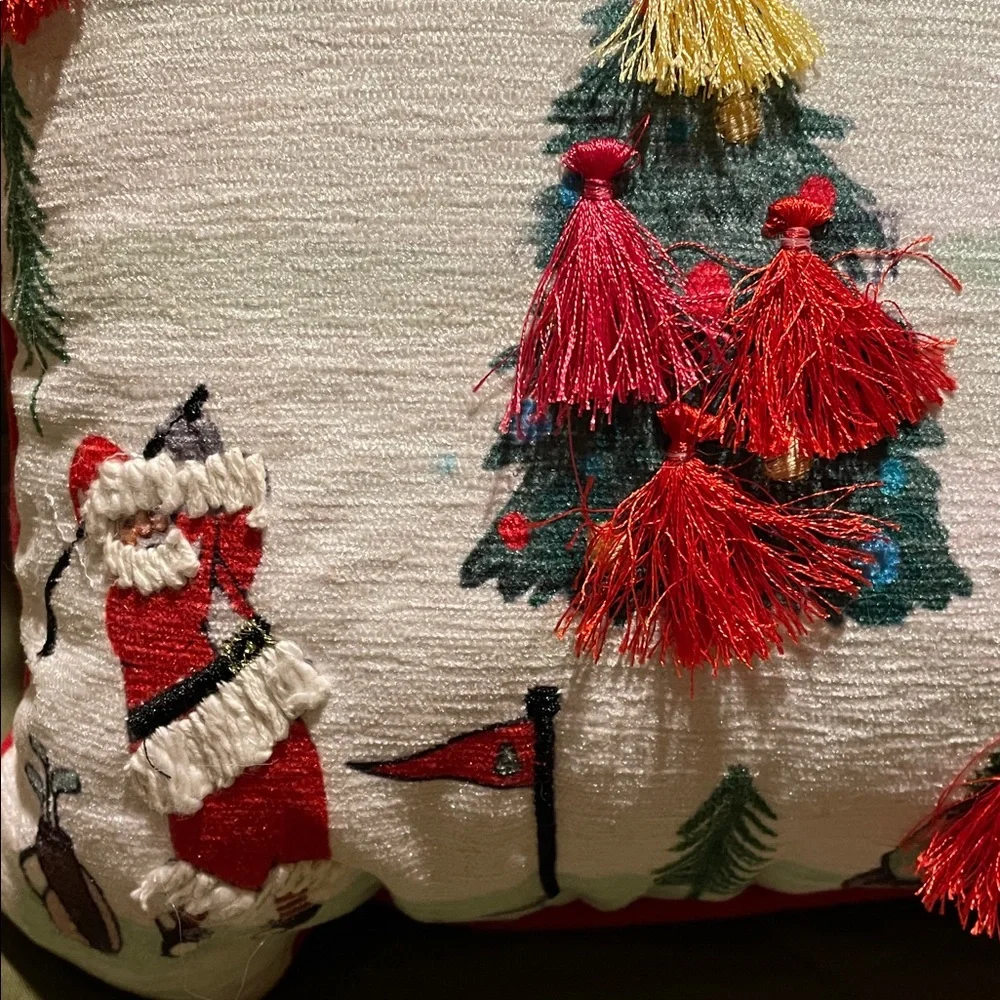 NWT Santa playing golf decorative pillow